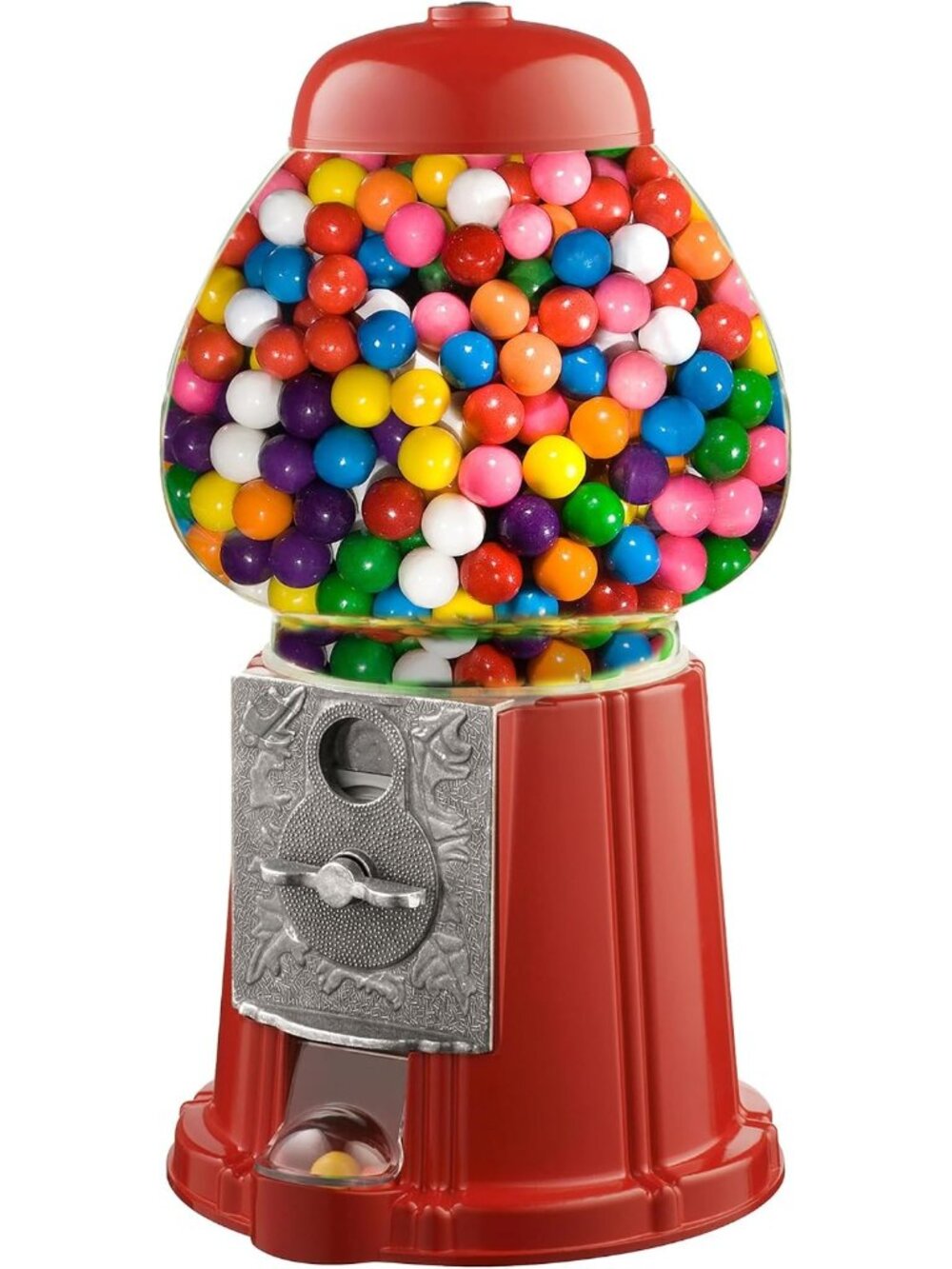 New Popcorn Vintage Gumball Machine, Red, 11"